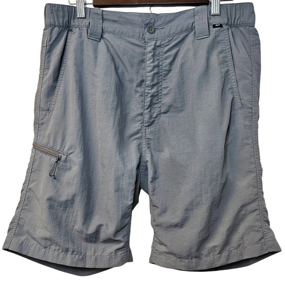 Fish Hippie Mens M Drift Performance Shorts Gray Fishing Quick Dry 34‎ Waist